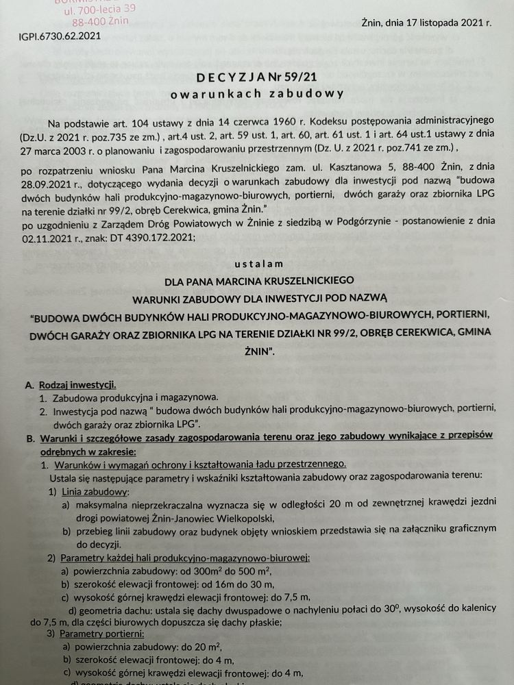 Dzialka inwestycyjna BA uciazliwe warunki, media, blisko S5