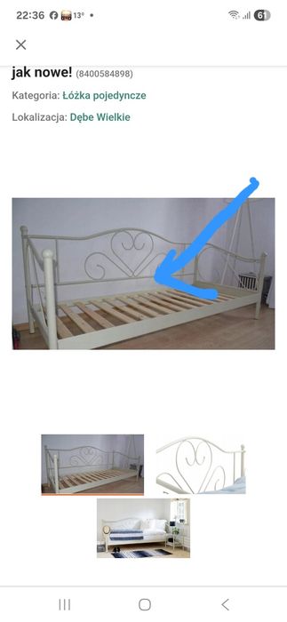 Rama łóżka z nowym stelażem