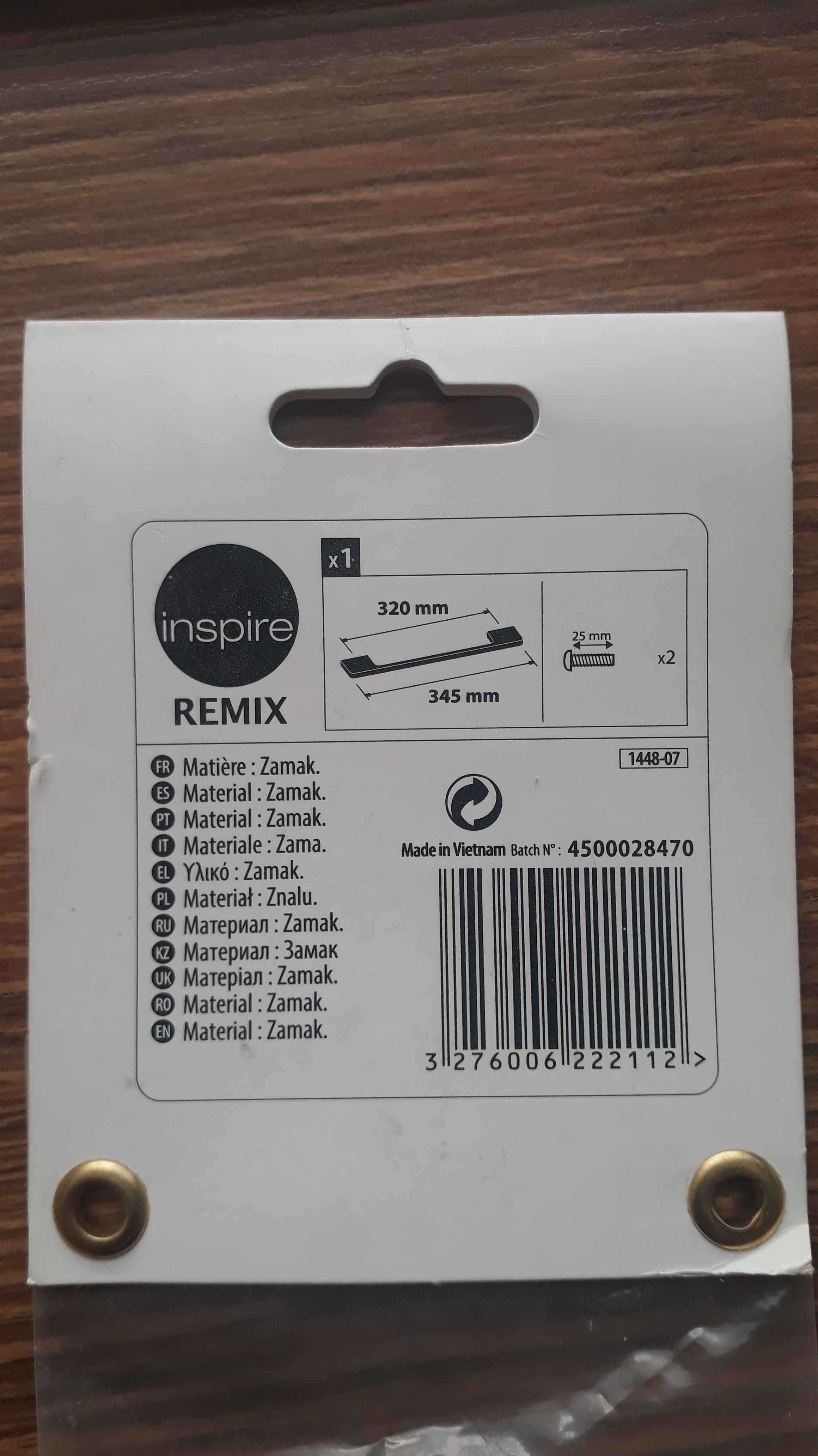 Uchwyt meblowy srebrny Inspire Remix 345mm 2szt.