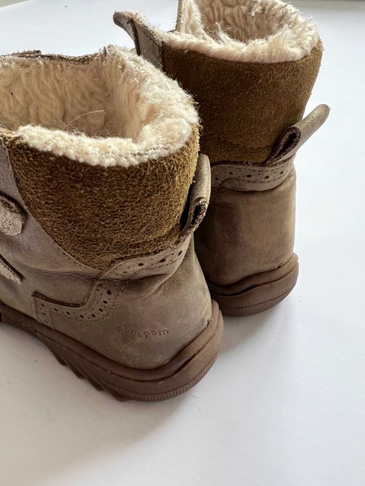 Pom Pom buty botki kozaki trzewiki chłopięce khaki skóra 29