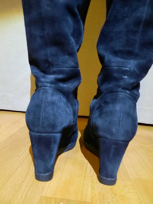 Жіночі чорні ботфорти чоботи сапоги 41 р Welfare натуральна шкіра замш