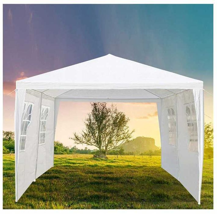 Nowy Pawilon 6x3m wys 2,5m Boczne Ściany Wodoodporny BIAŁY Imprezy W-a