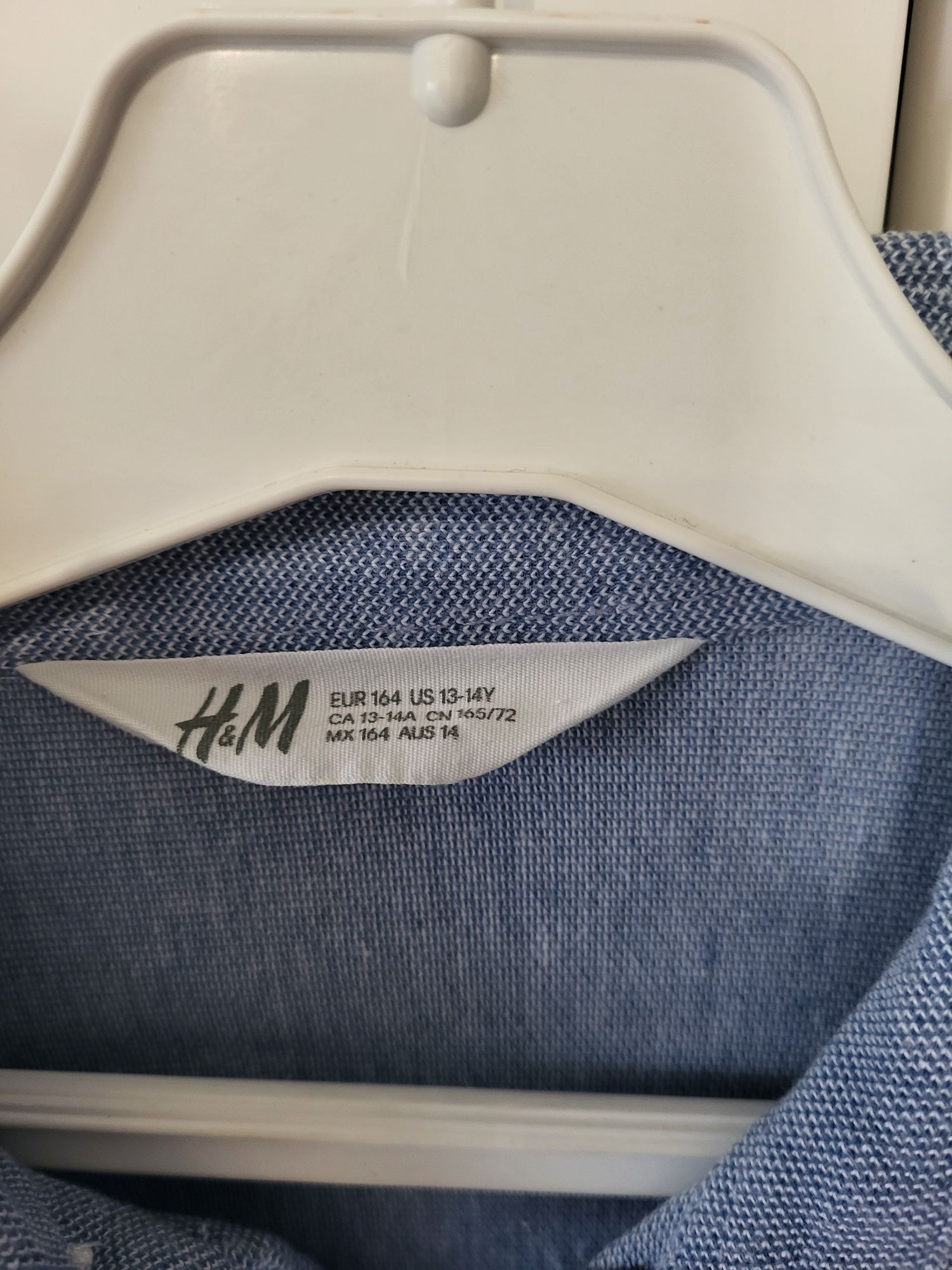 Koszula chłopięca H&M, 164 cm, niebieska, 13-14 lat