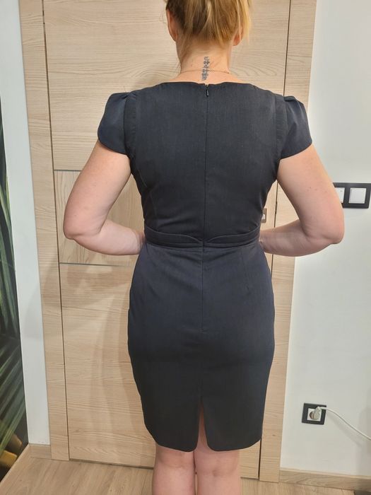 Elegancka grafitowa sukienka rozm40