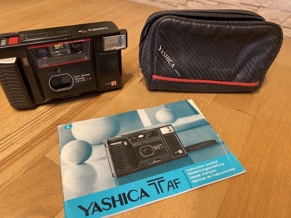 Yashica T Af - 35mm f3.5, zestaw, Carl Zeiss, analogowy !