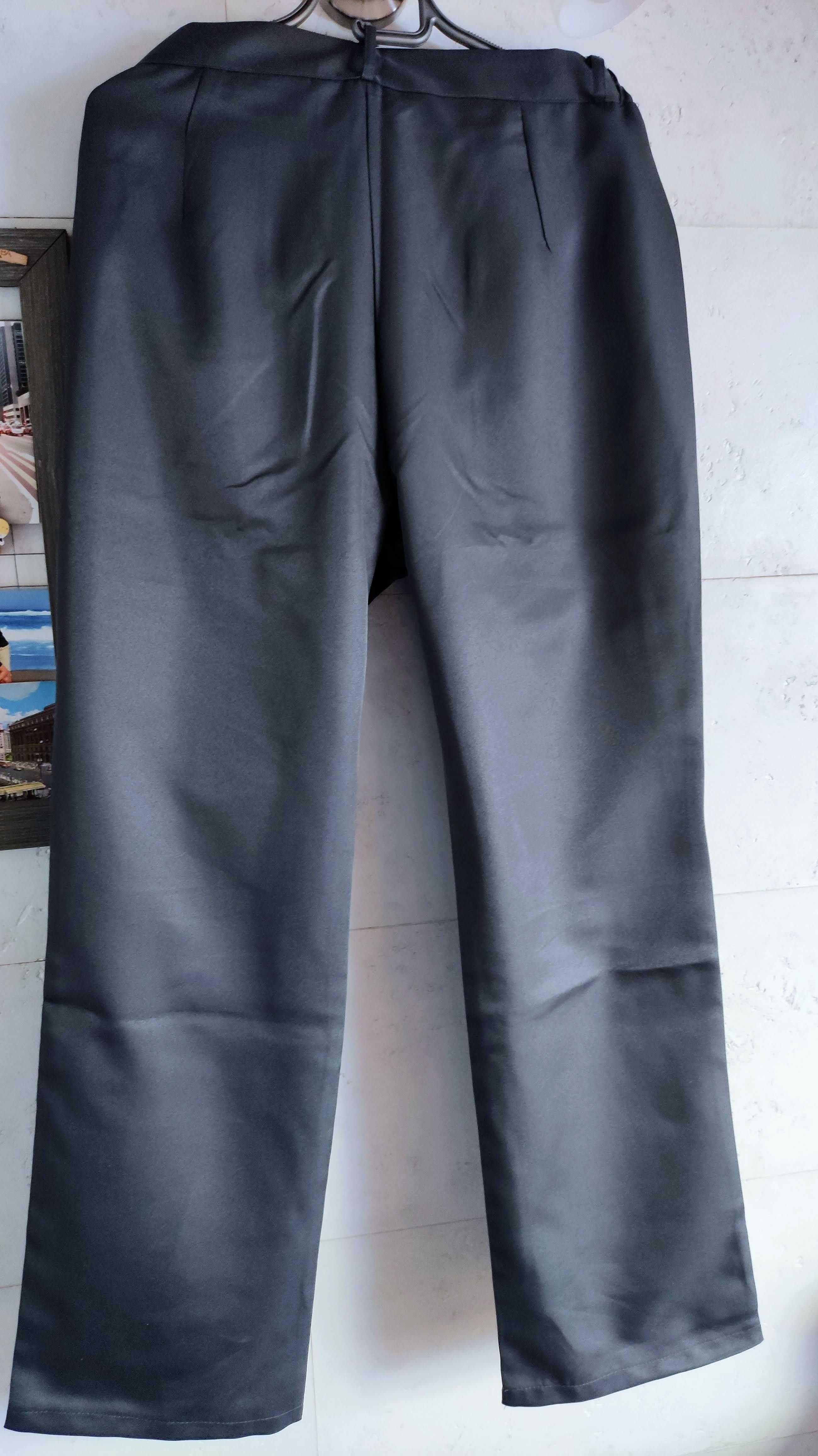 Garniturowe klasyczne spodnie chinosy antracytowe XXL