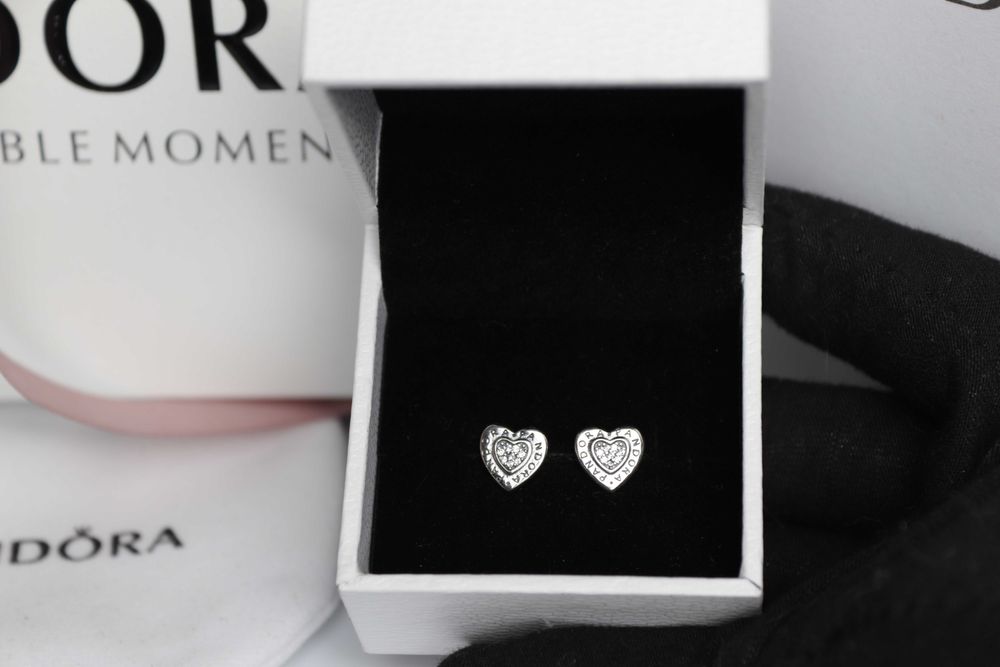 Сережки "Серця з логотипом" срібло супер ціна