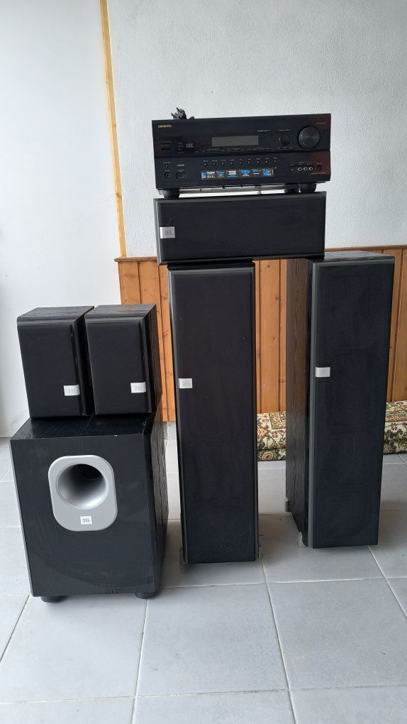 Vendo ou troco, sistema home cinema com amplificador