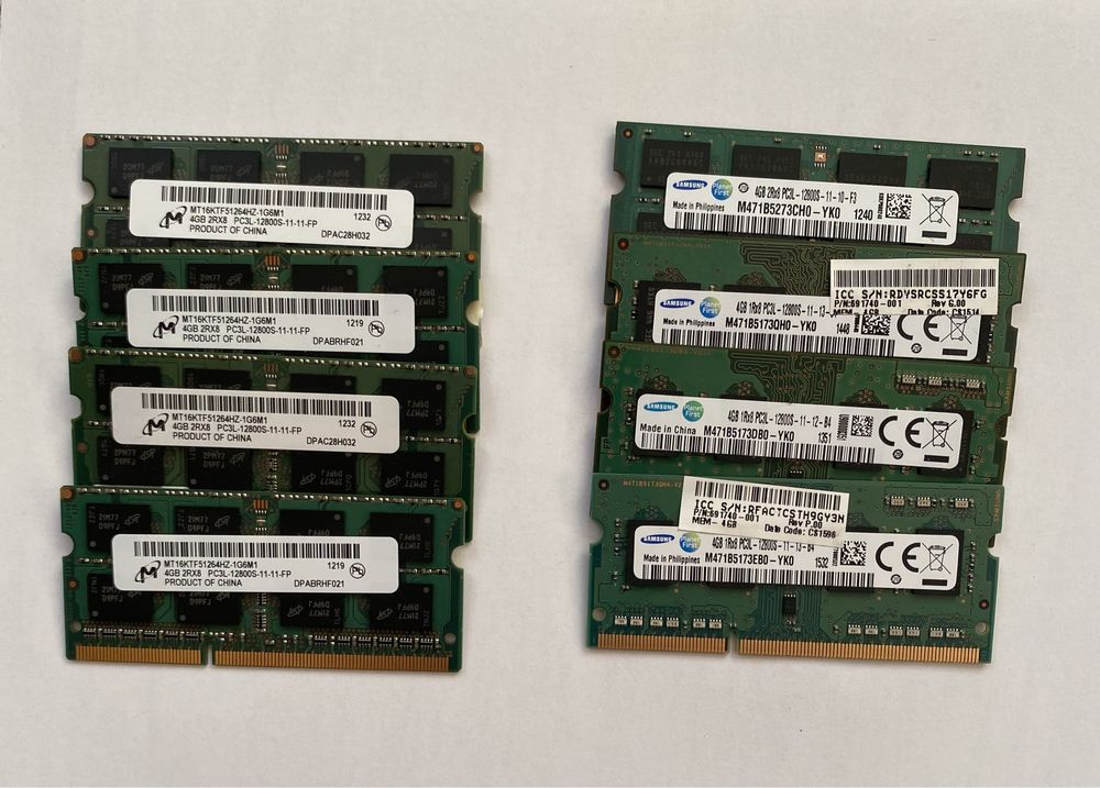 Оперативна пам'ять ноутбука SoDimm DDR3L 1600 DDR3 1333 4Gb