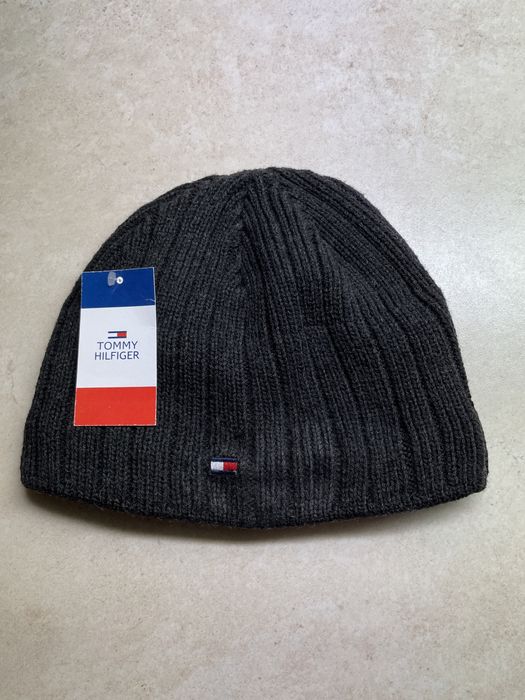 Czapka męska Tommy Hilfiger Grafitowa z polarem