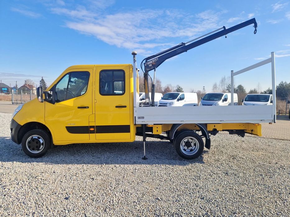 Renault MASTER 2,3 DCI 145 KONNA DOKA BRYGADÓWKA 7 OSOBOWA HDS HIAB 1000KG KLIMA 3,3M SKRZYNIA 104T/KM PRZEBIEGU GWARANCJA BLIŻNIAKI DO 3,5T