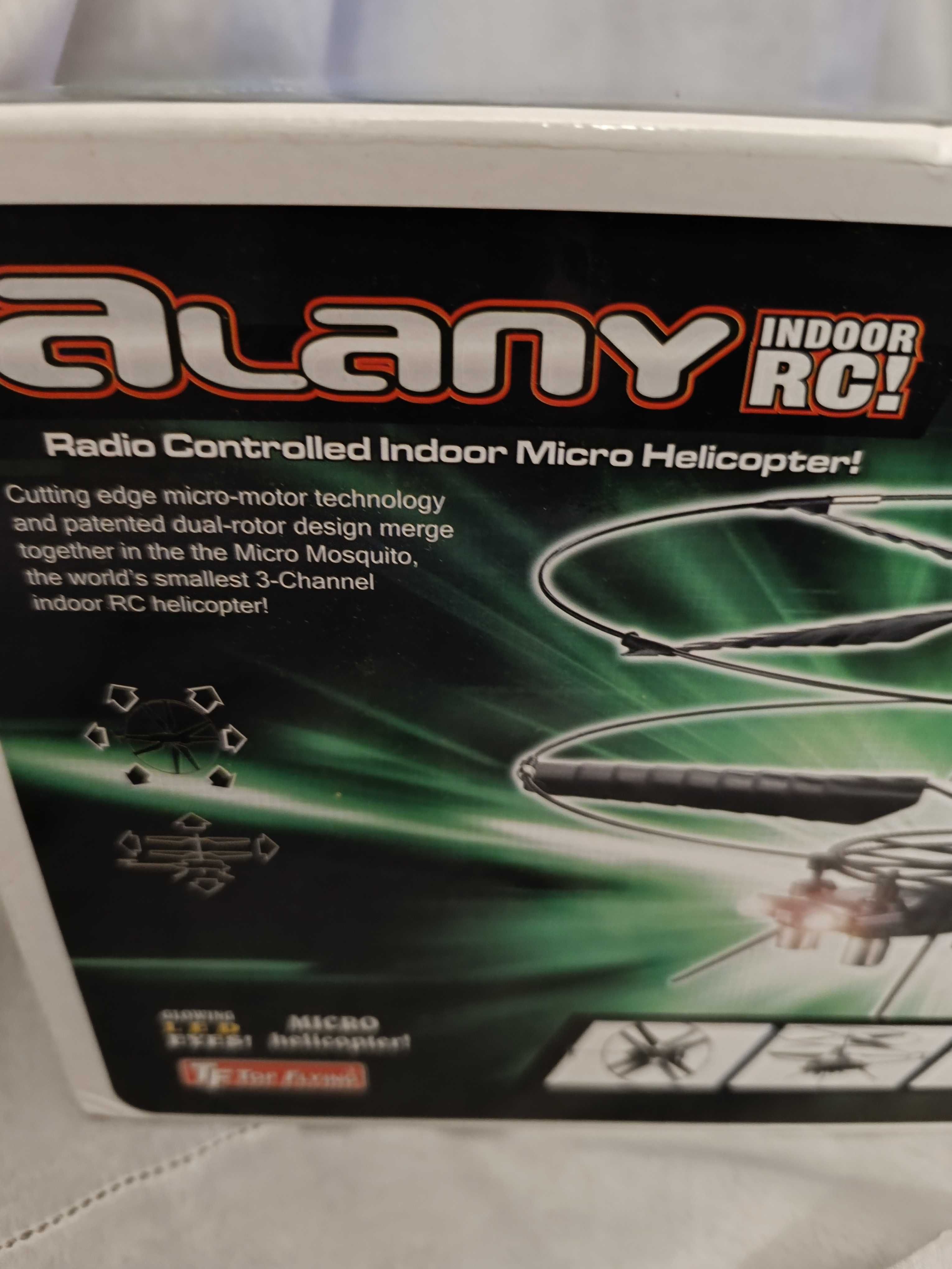 Quadcóptero elétrico na caixa da Alany