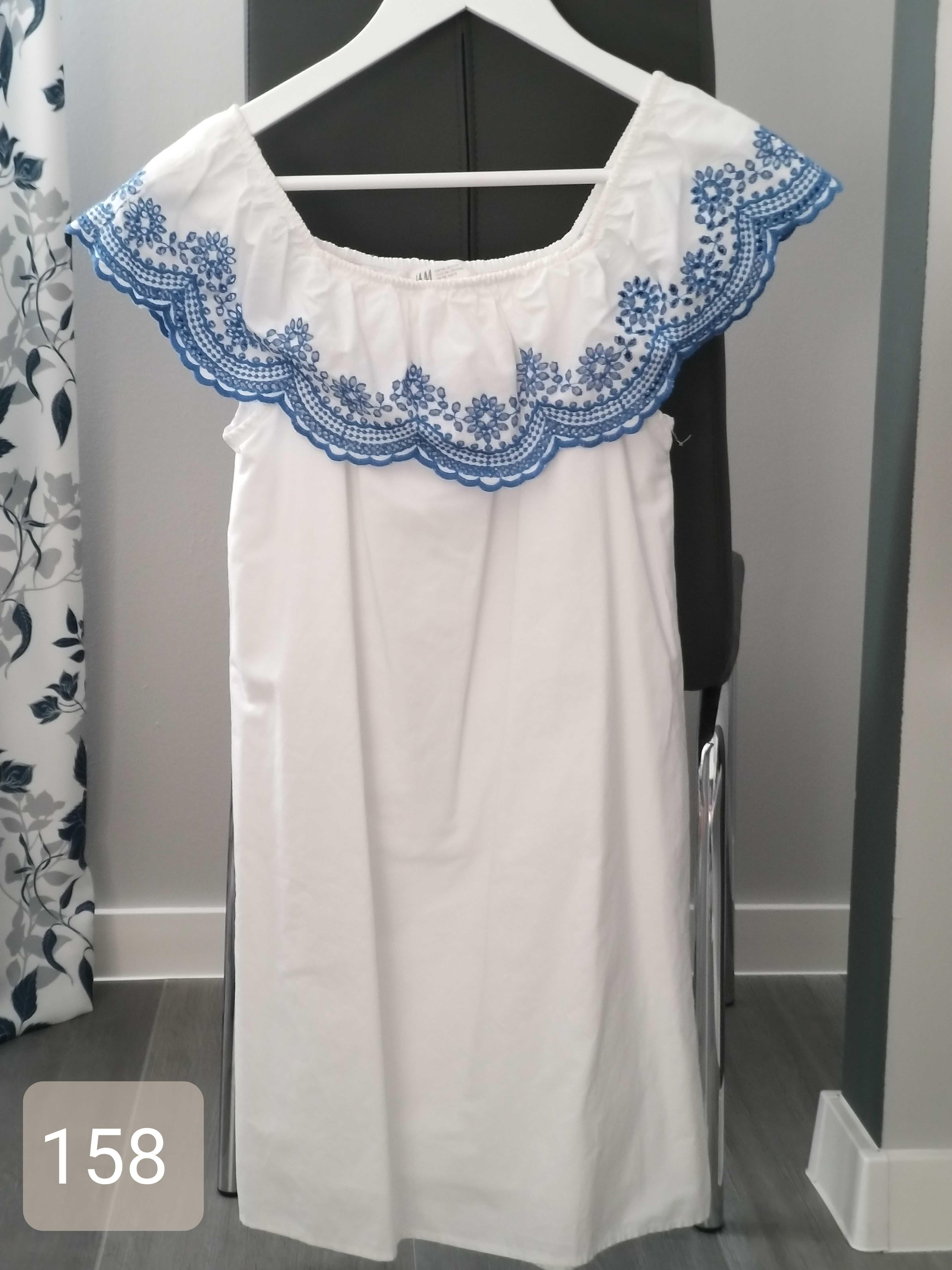 Śliczna biała sukienka dla dziewczynki H&M