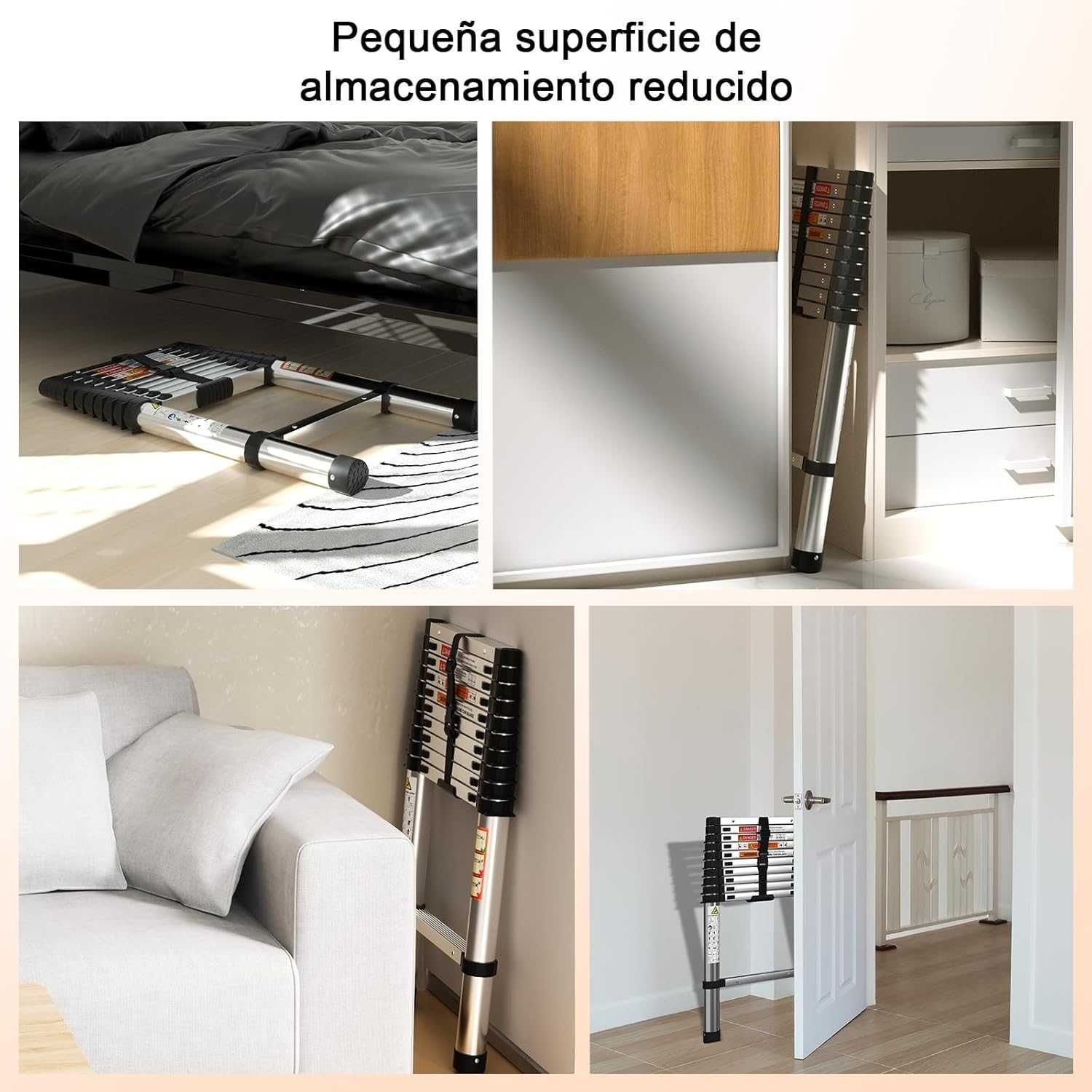 Escada telescópica 3,2 metros aço inoxidável - NOVO - ENVIO GRÁTIS