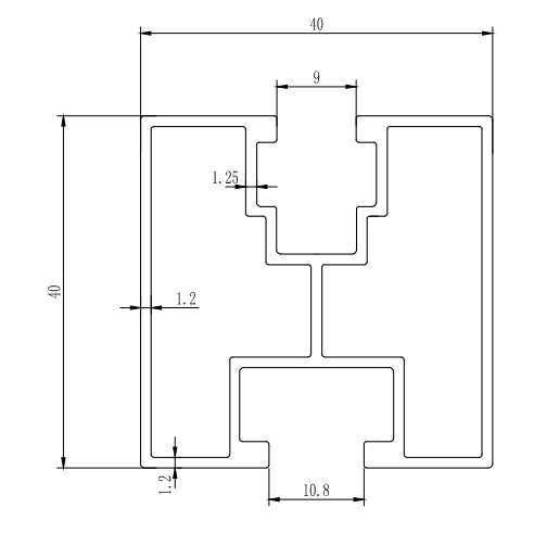 Profil montażowy PV szyna aluminiowa 40x40 2400mm srebrny fotowoltaika