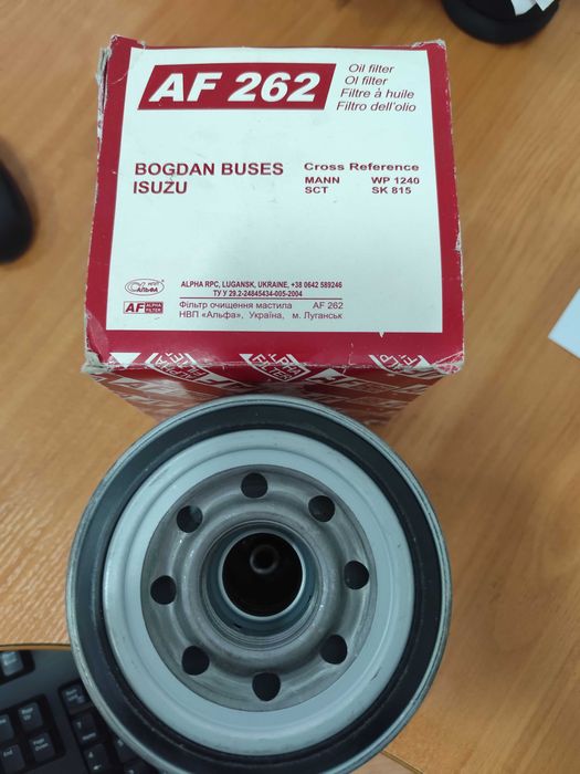 Фільтр  масляний  AF262 ISUZU BOGDAN