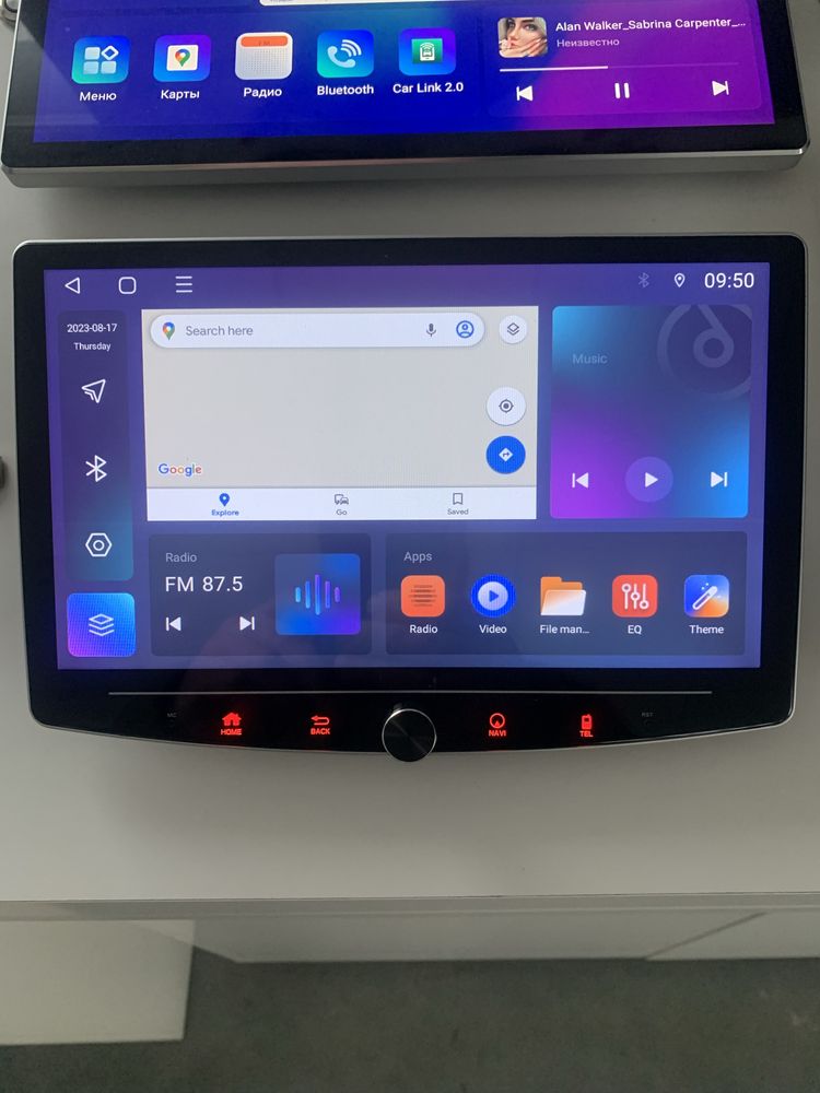 Магнитола 1din android GPS навигация CarPlay мультимедиа