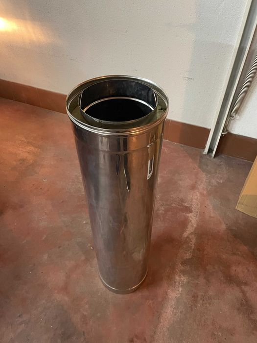 Chaminé e Chapéu Anti-Retorno Duplo de 1 metro em Inox da ECOAR