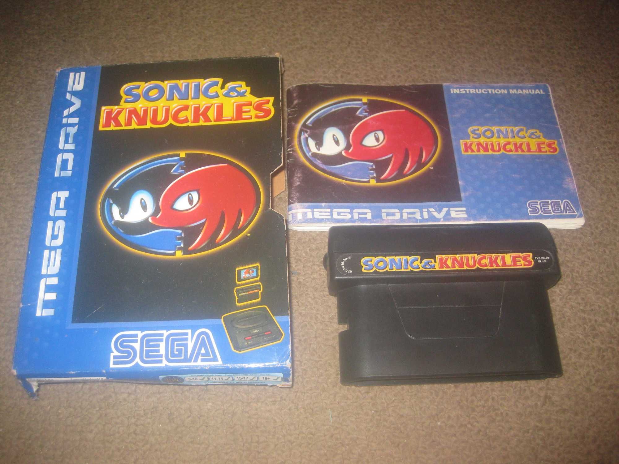 Jogo "Sonic & Knuckles" para Sega Mega Drive/Completo!