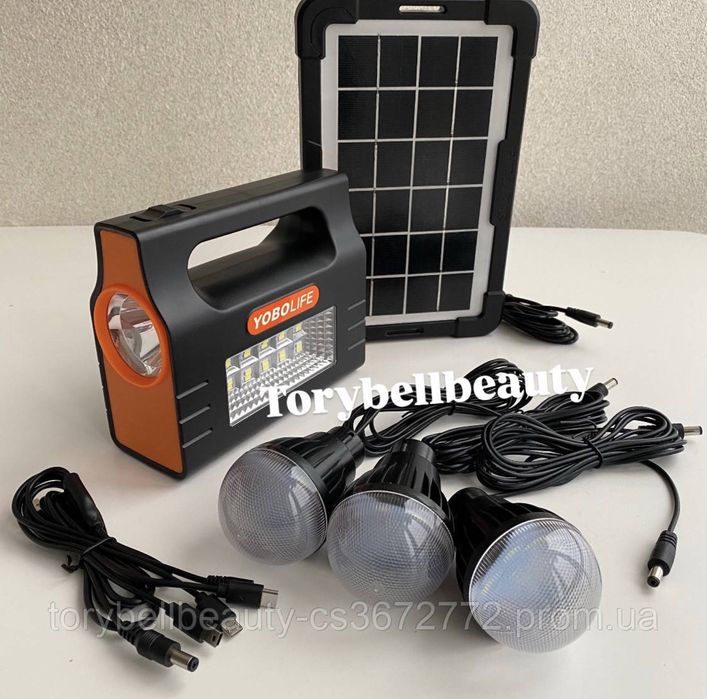 Фонарь Yobolife LM-3605, 3603 с солнечной панелью, 6000 mAh