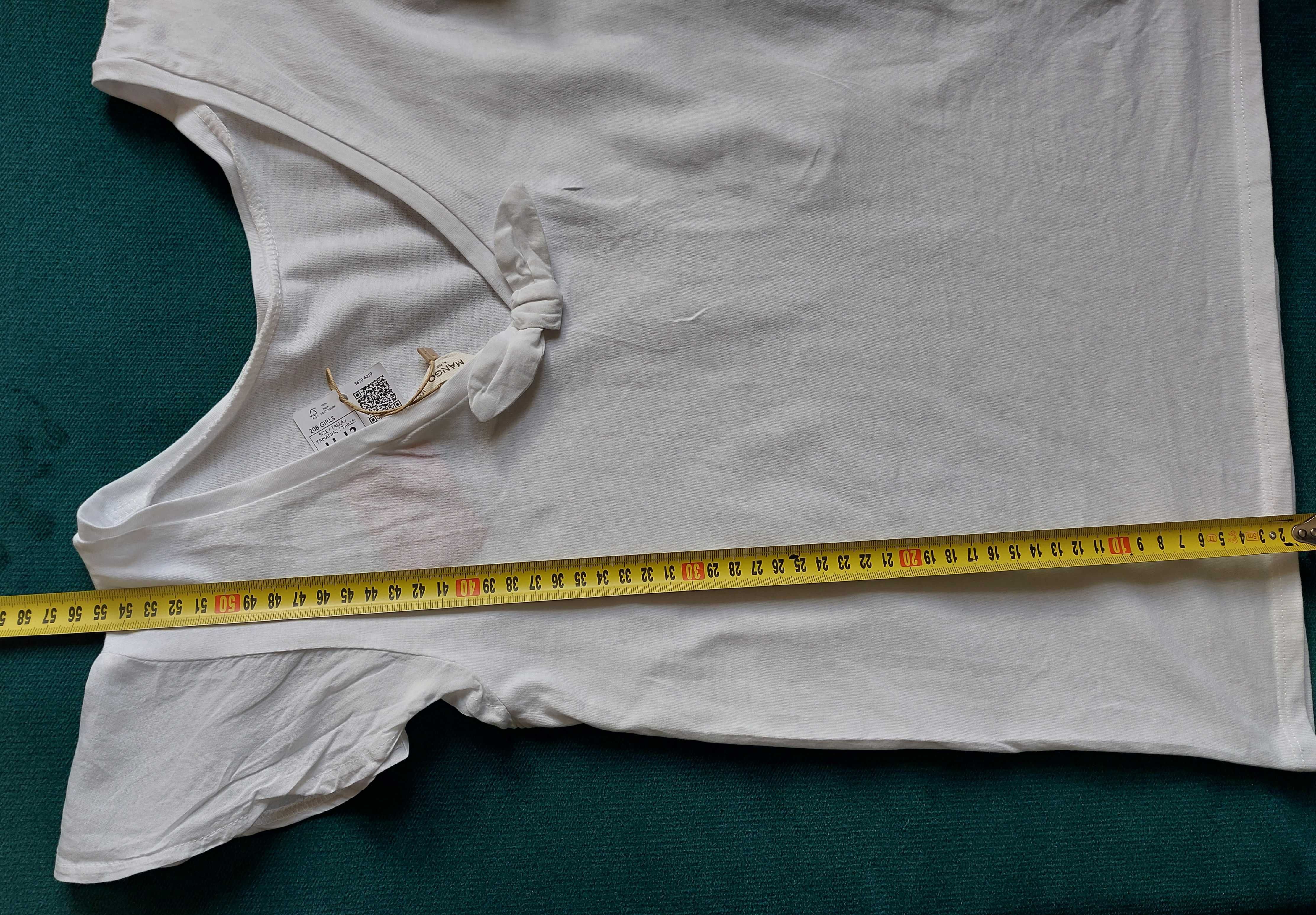 Mango T- shirt bluzka 11-12L biała bawełna