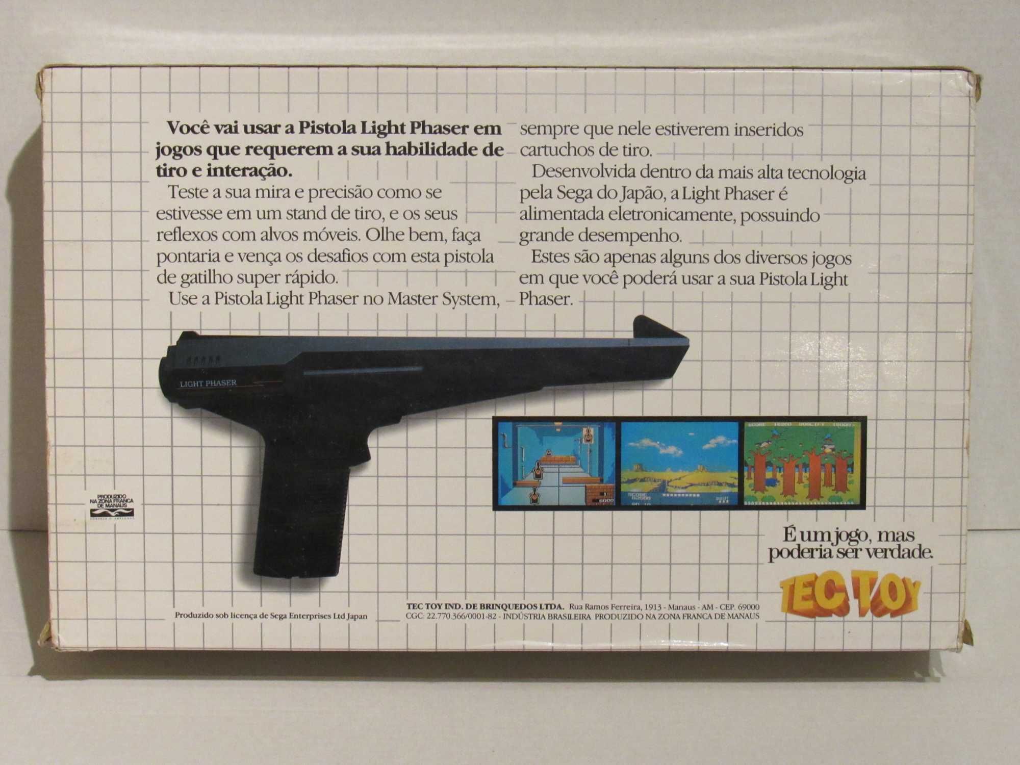 Sega Master System pistola Light Phaser Tectoy completa como nova