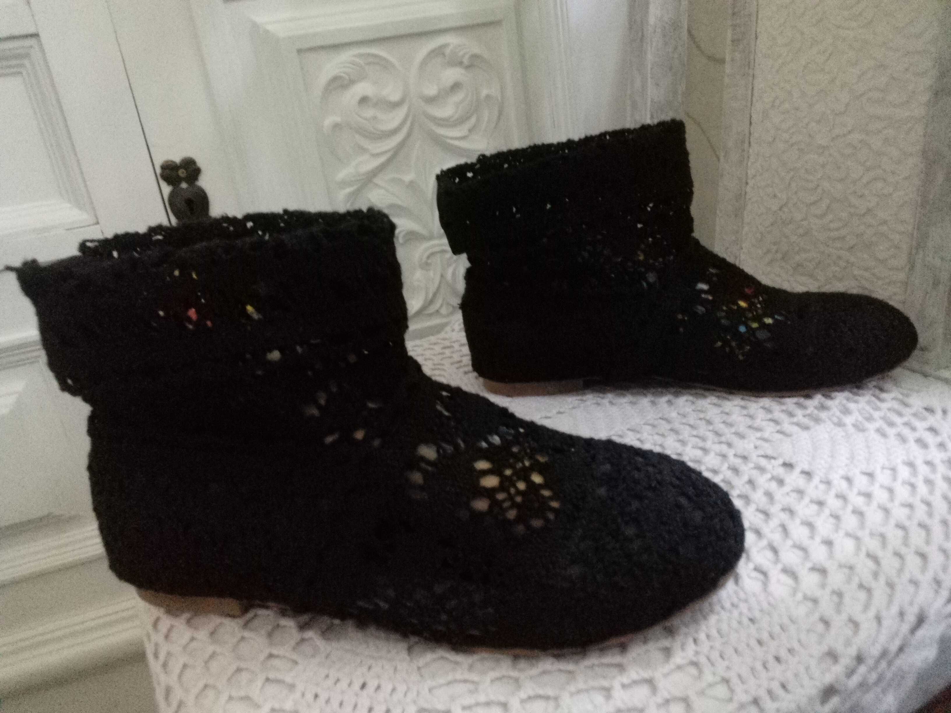 T.Taccardi buty letnie damskie ażurowe szmaciane koronkowe botki 37