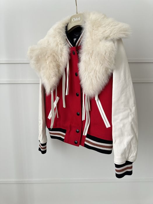 Coach куртка бомбер шерсть/ натуральная кожа/ натуральный мех оригинал