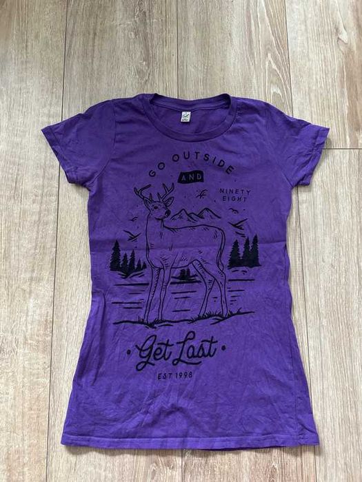 Fioletowy Tshirt z jelonkiem