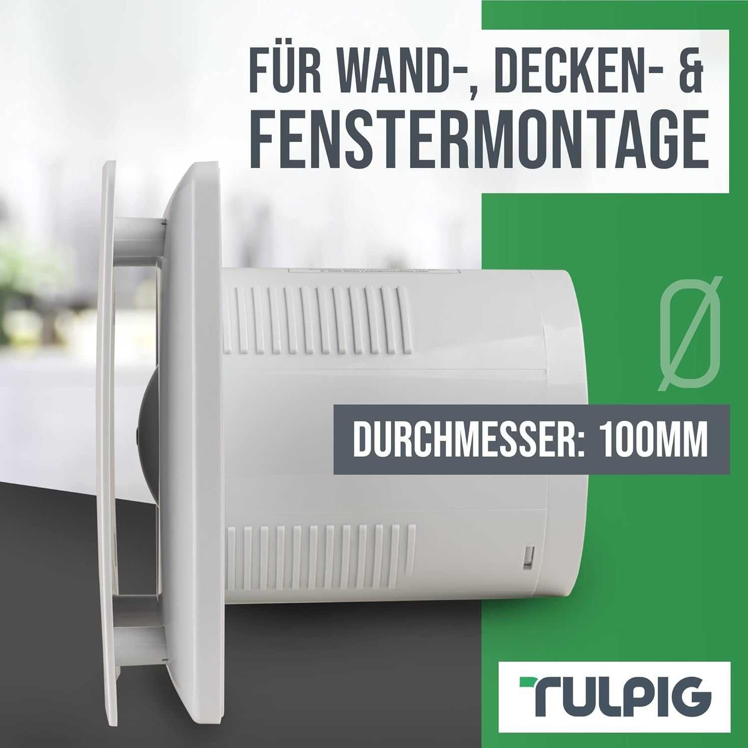 Tulpig Wentylator łazienkowy 100 mm