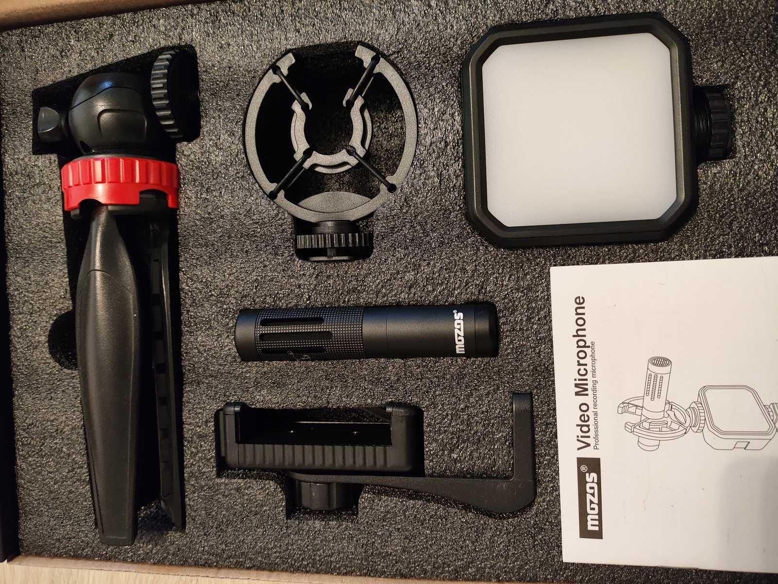 Mozos VLK1 Vlogging kit statyw, lampa, mikrofon zestaw do vlogowania