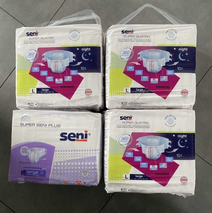 Памперси Seni Tena L, M, XL(ціна за senі квадро м)