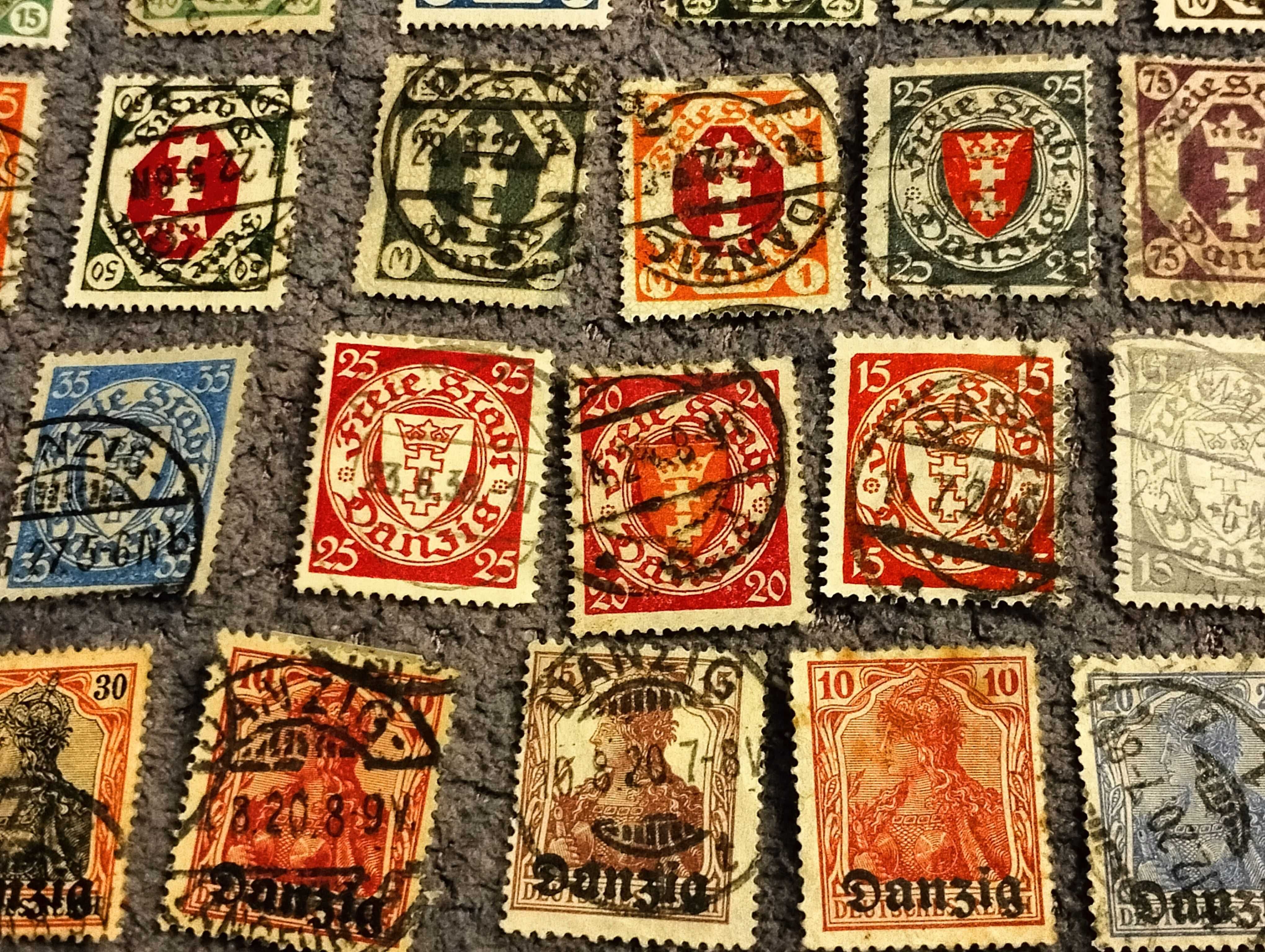 Znaczki pocztowe Danzig - Gdańsk, 41 sztuk, Niemcy