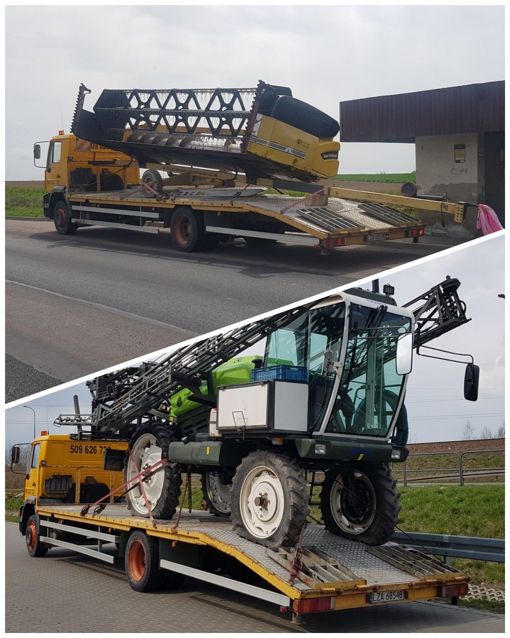 Laweta pomoc drogowa autolaweta transport maszyn rolniczych i budowlan