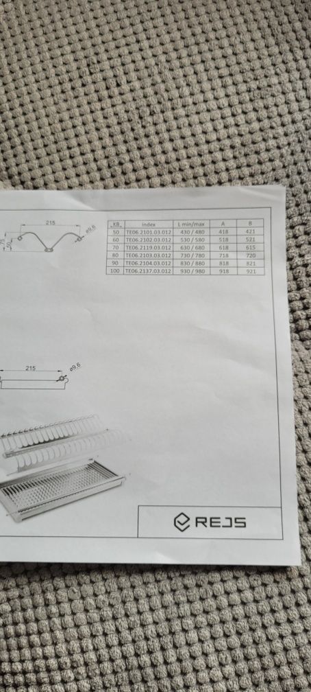 Ociekarka susznik na naczynia 60cm Rejs Prima