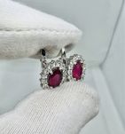 Золотые серёжки с натуральными рубинами 2.00 карат и бриллиантами