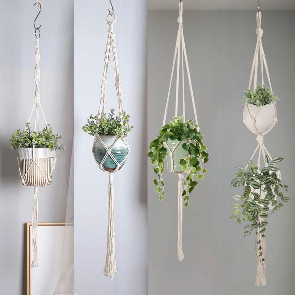 MACRAME Suporte planta pendurar vaso decoração casa flores corda