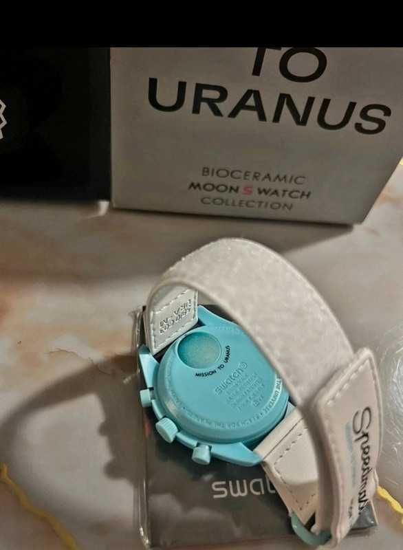 Mission to Uranus Watch - Omega x Swatch SO33L100 Nowy Mode