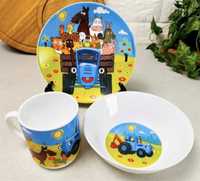 Дитячий набір посуду «Синій трактор»