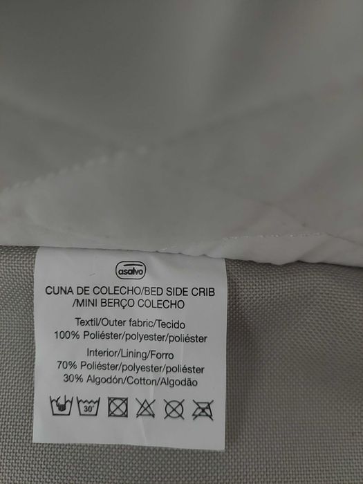 Mini Berço Colecho Asalvo – Cinza - Tipo o next to Me