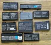 10 baterii laptopowych (Toshiba, Dell, Asus) - na części / do odzysku