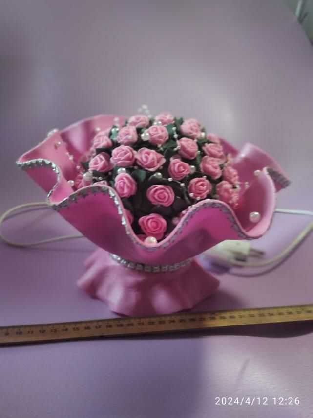 Светильник ночник кукла орхидея роза подарок лилия пион ручная работа