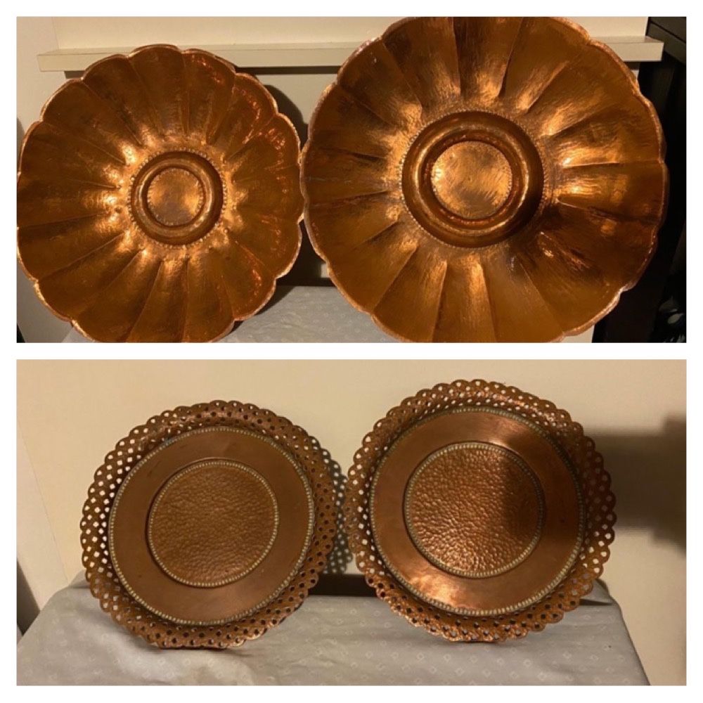 Conjunto de 4 Pratos em cobre