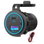Автомобильная быстрая Usb зарядка QC 3.0 , Type-C , PD 65 Вт 12 - 24 V