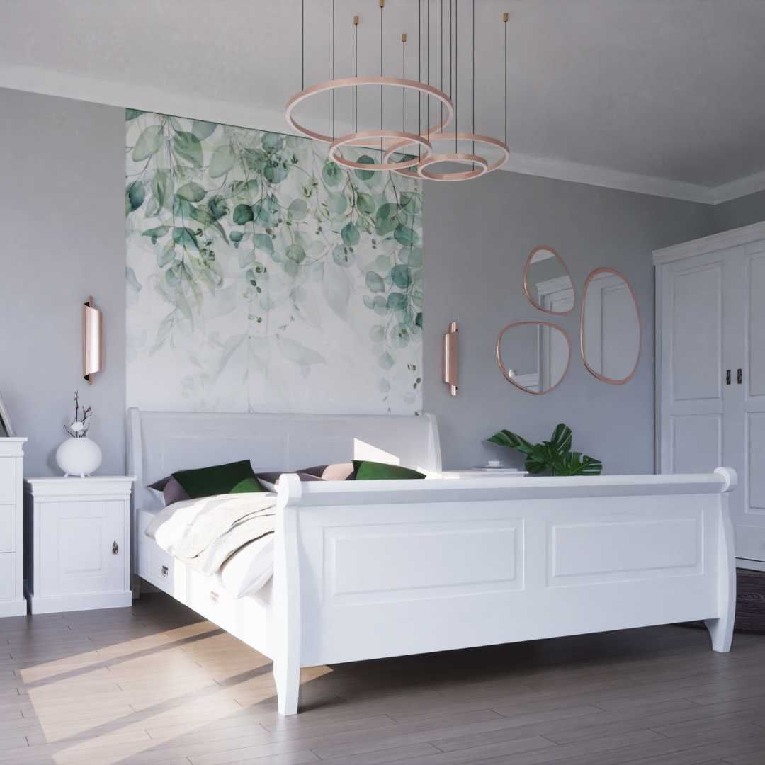 Łóżko 140x200 białe sosnowe drewniane ROLAND – WYPRZEDAŻ !