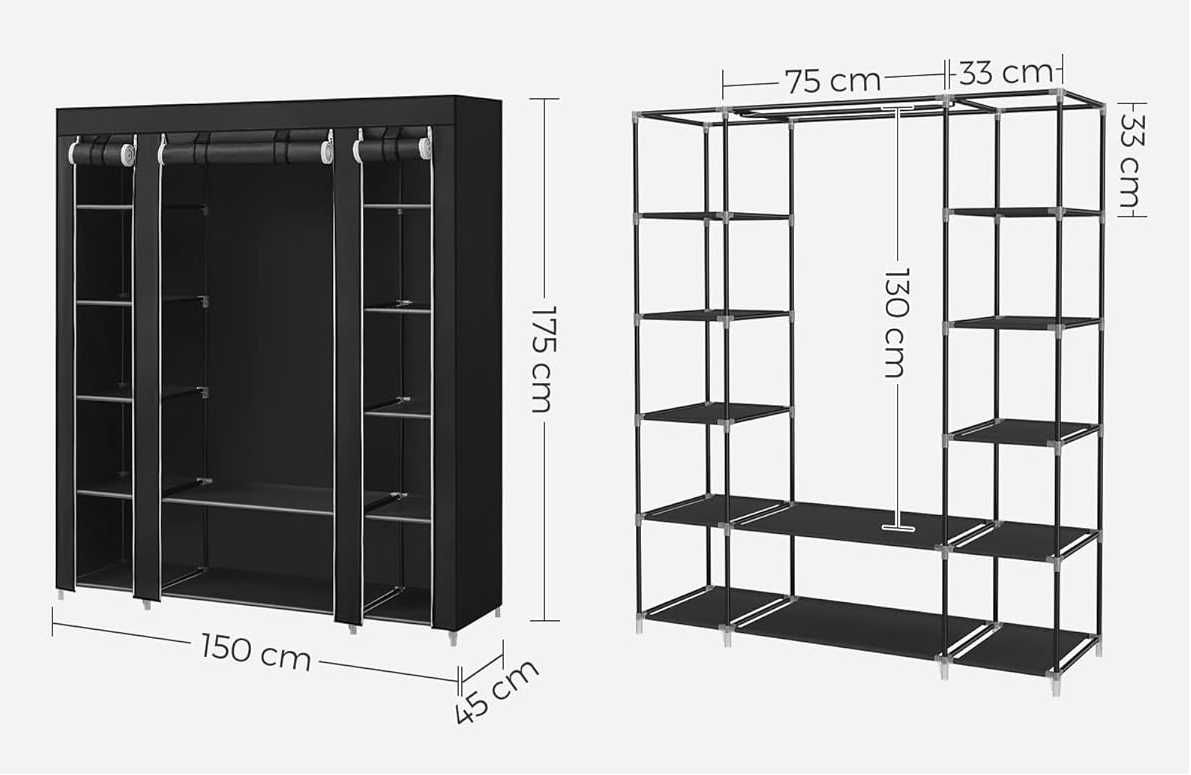 Szafa na ubrania materiałowa składana SONGMICS LSF03H
