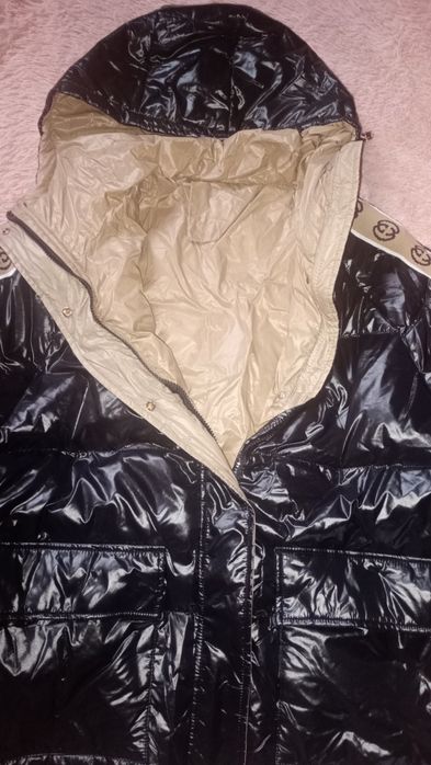 Kurtka xxl lakierowana czarna oversize