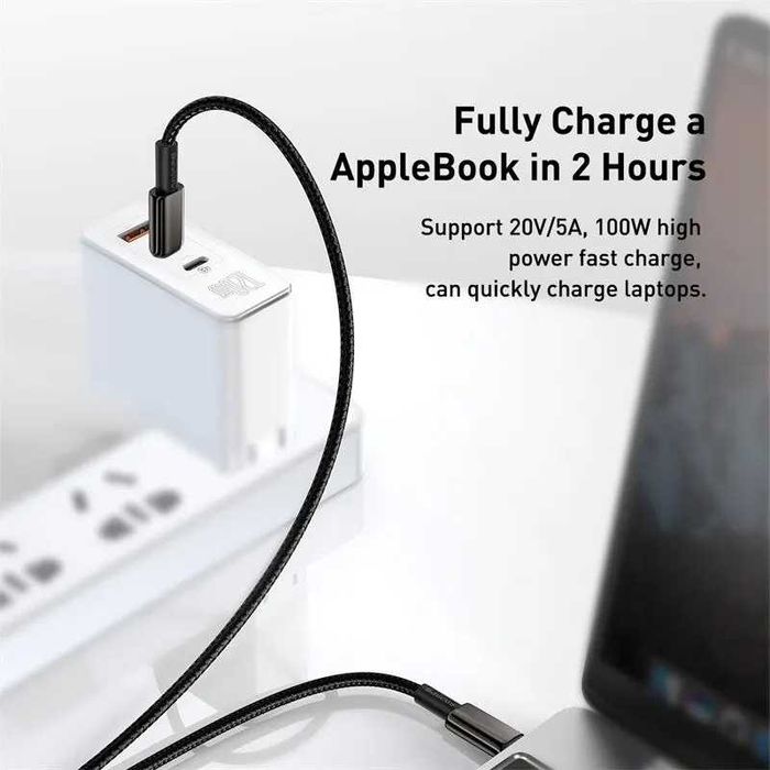 Кабель Baseus 100W TypeC-TypeC iPhone 15/16/17. Samsung/Xiaomi/Macbook