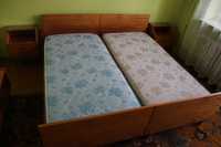 Łóżko podwójne PRL lata 60 łoże małżeńskie sypialnia materace meble