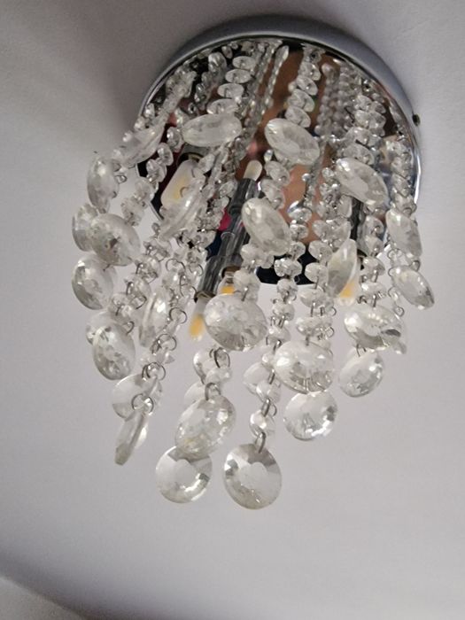 Żyrandol lampa led sufitowa z kryształkami + żarówki